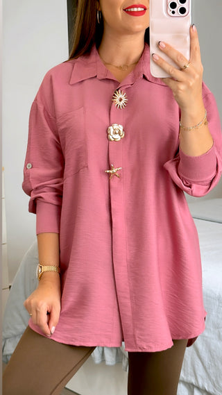 CAMISA BROCHE FLOR