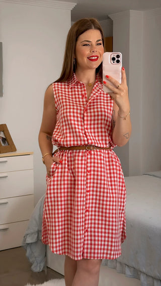 VESTIDO BOTONES VICHY