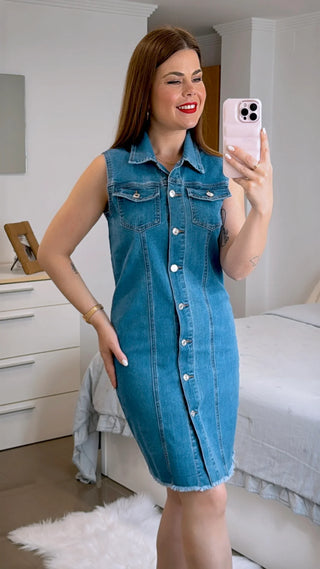 VESTIDO RECTO VAQUERO