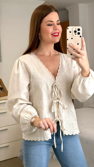 BLUSA BORDADA LINO