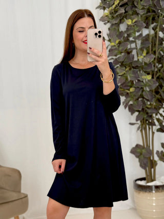 VESTIDO LISO EVASE