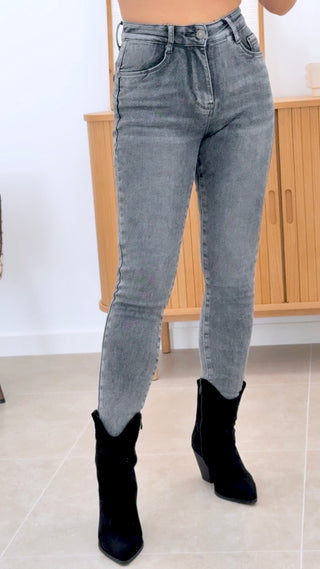 PANTALÓN PITILLO FAJA GRIS