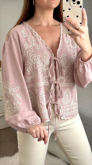 BLUSA BORDADA LINO