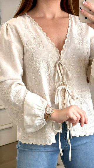 BLUSA BORDADA LINO