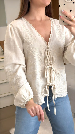 BLUSA BORDADA LINO