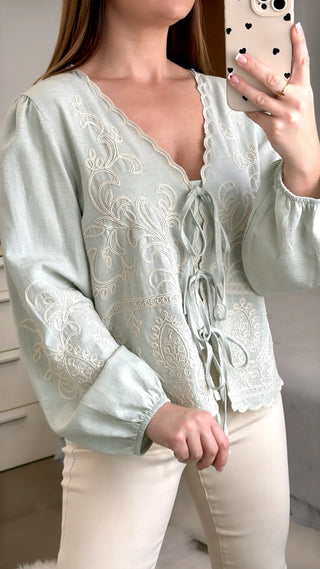 BLUSA BORDADA LINO