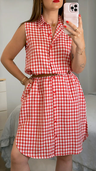 VESTIDO BOTONES VICHY