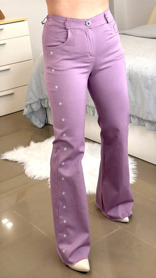 PANTALÓN ESTRELLAS MORADO