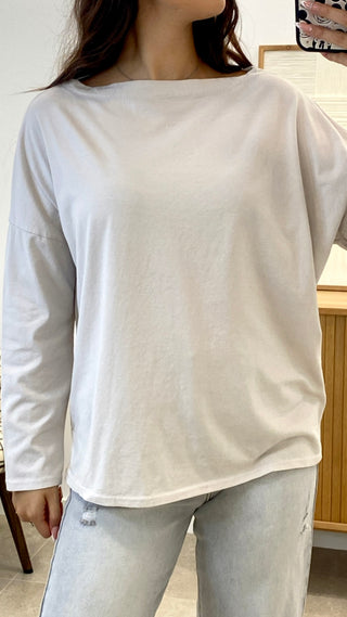 CAMISETA MANGA LARGA CUELLO ANCHO