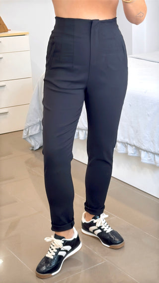 PANTALÓN PINZAS ELÁSTICO