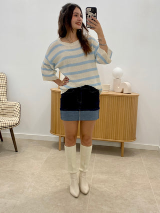 SUÉTER MANGA TRES CUARTOS LÍNEAS