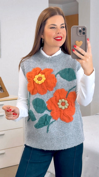 CHALECO FLOR NARANJA