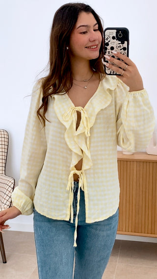 BLUSA VICHY VOLANTE LAZADAS