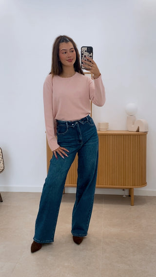 PANTALÓN CINTURA SOLAPA DENIM