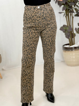 PANTALON DENIM LEOPARDO