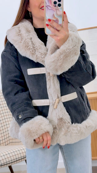 CHAQUETA DENIM + PELO