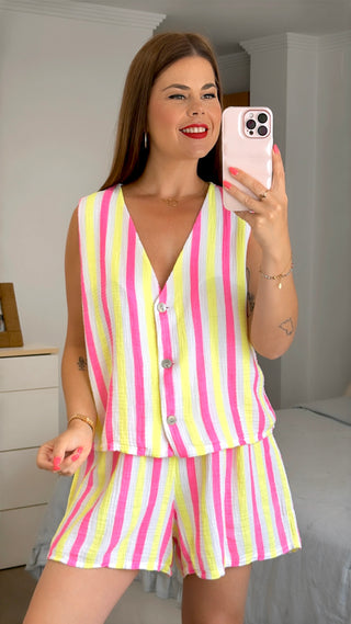 CONJUNTO MUSELINA RAYA FLUOR