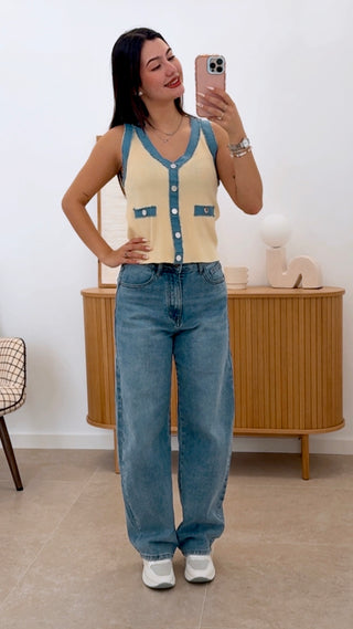 CAMISETA + DENIM CHALE