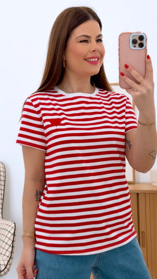 CAMISETA RAYADA CORAZÓN