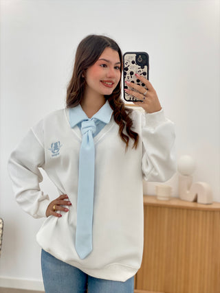 SWEATSHIRT WITH TIE