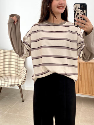 CAMISETA RAYAS MANGAS COMBINADAS