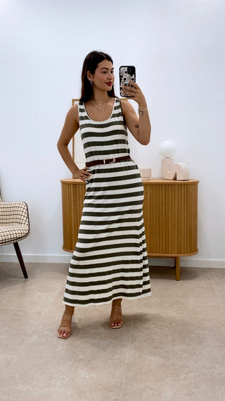 VESTIDO RAYAS + CINTURÓN