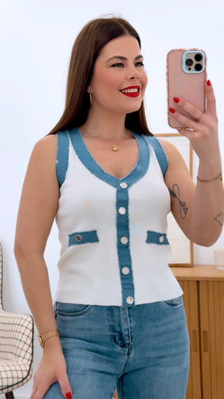 CAMISETA + DENIM CHALE