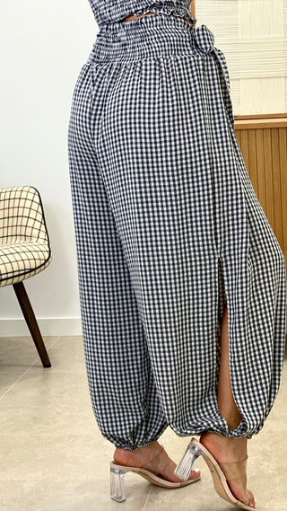 CONJUNTO VICHY BANDA + PANTALÓN ABIERTO