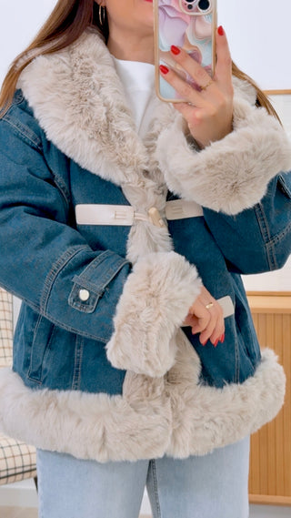 CHAQUETA DENIM + PELO