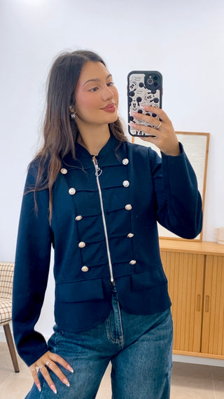 CHAQUETA MILITAR CREMALLERA