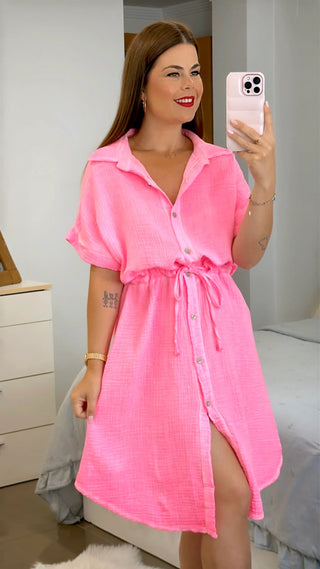 VESTIDO MUSELINA FLUOR