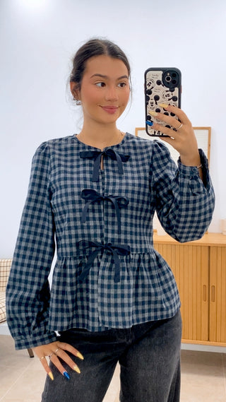 BLUSA CUADRITOS VOLADOS