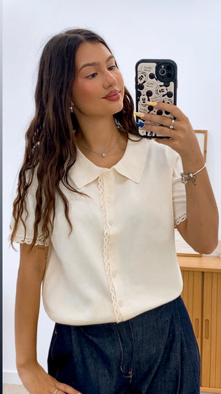 CAMISETA PUNTO CUELLO SOLAPADO
