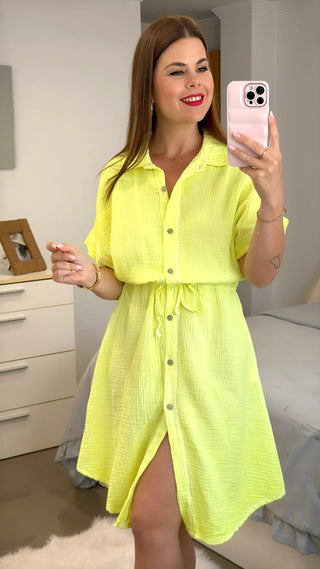 VESTIDO MUSELINA FLUOR