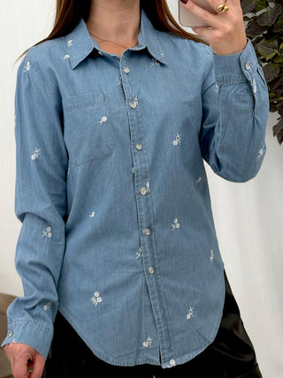 CAMISA DENIM FLOR