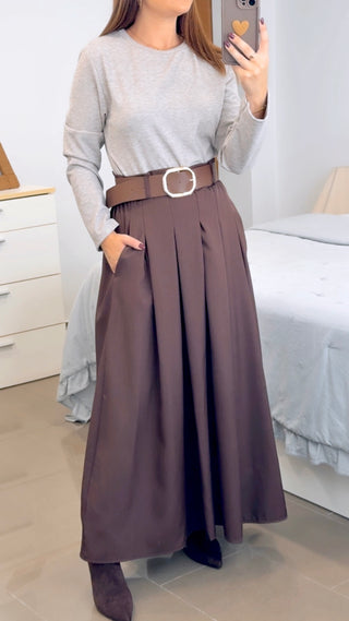 VESTIDO COMBINADO MANGA LARGA