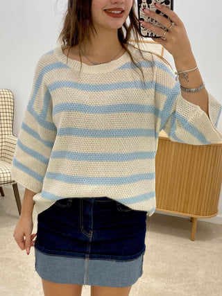 SUÉTER MANGA TRES CUARTOS LÍNEAS