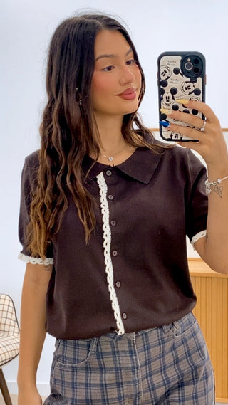 CAMISETA PUNTO CUELLO SOLAPADO
