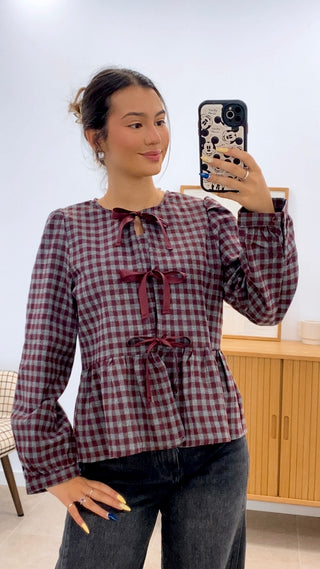 BLUSA CUADRITOS VOLADOS