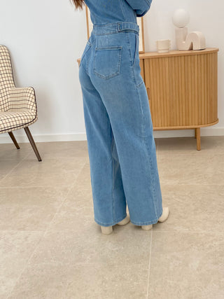 LONG SLEEVE DENIM JUMPSUIT