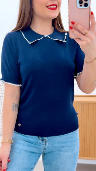 CAMISETA POLO CUELLO SOLAPADO