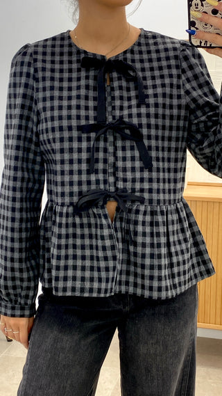 BLUSA CUADRITOS VOLADOS