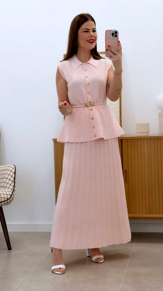 CONJUNTO PUNTO CHALECO Y FALDA