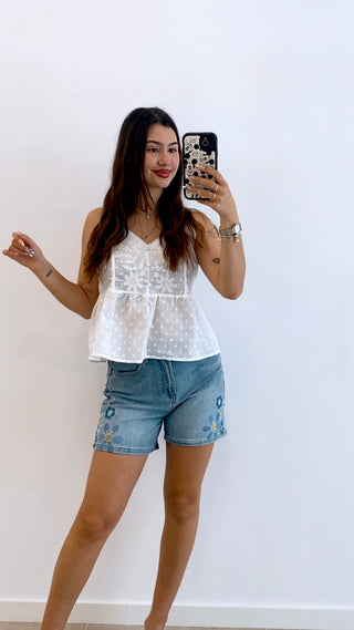 CAMISETA DE TIRANTES BORDADA