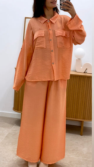 CONJUNTO CAMISA BOLSILLOS + PANTALÓN