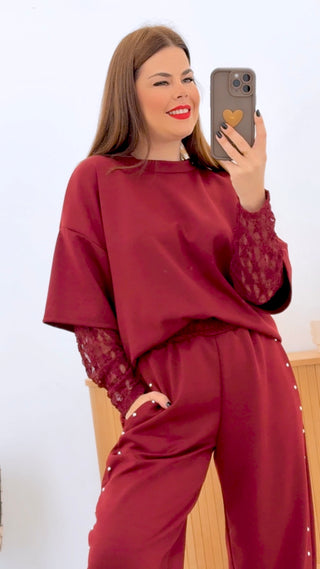 CONJUNTO MANGA ENCAJE