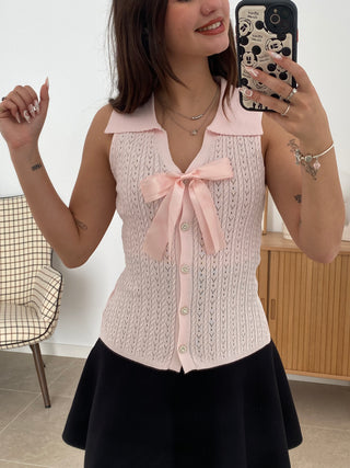 CHALECO LAZO Y BOTONES BRILLANTES