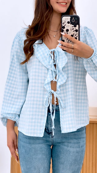 BLUSA VICHY VOLANTE LAZADAS