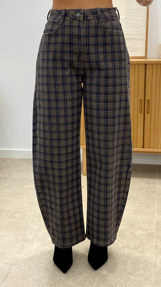 PANTALÓN CUADROS BARREL