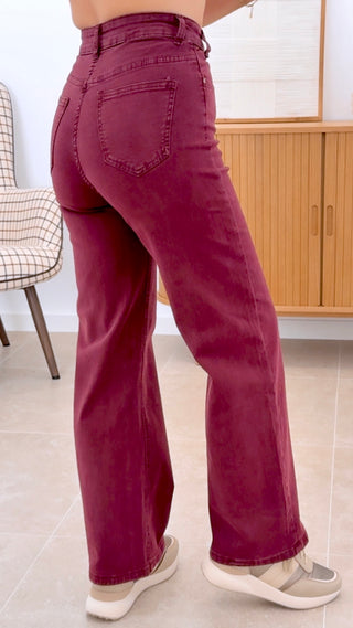 PANTALÓN CRUZADO GRANATE